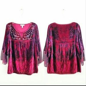 Dressbarn Velour Style Blouse